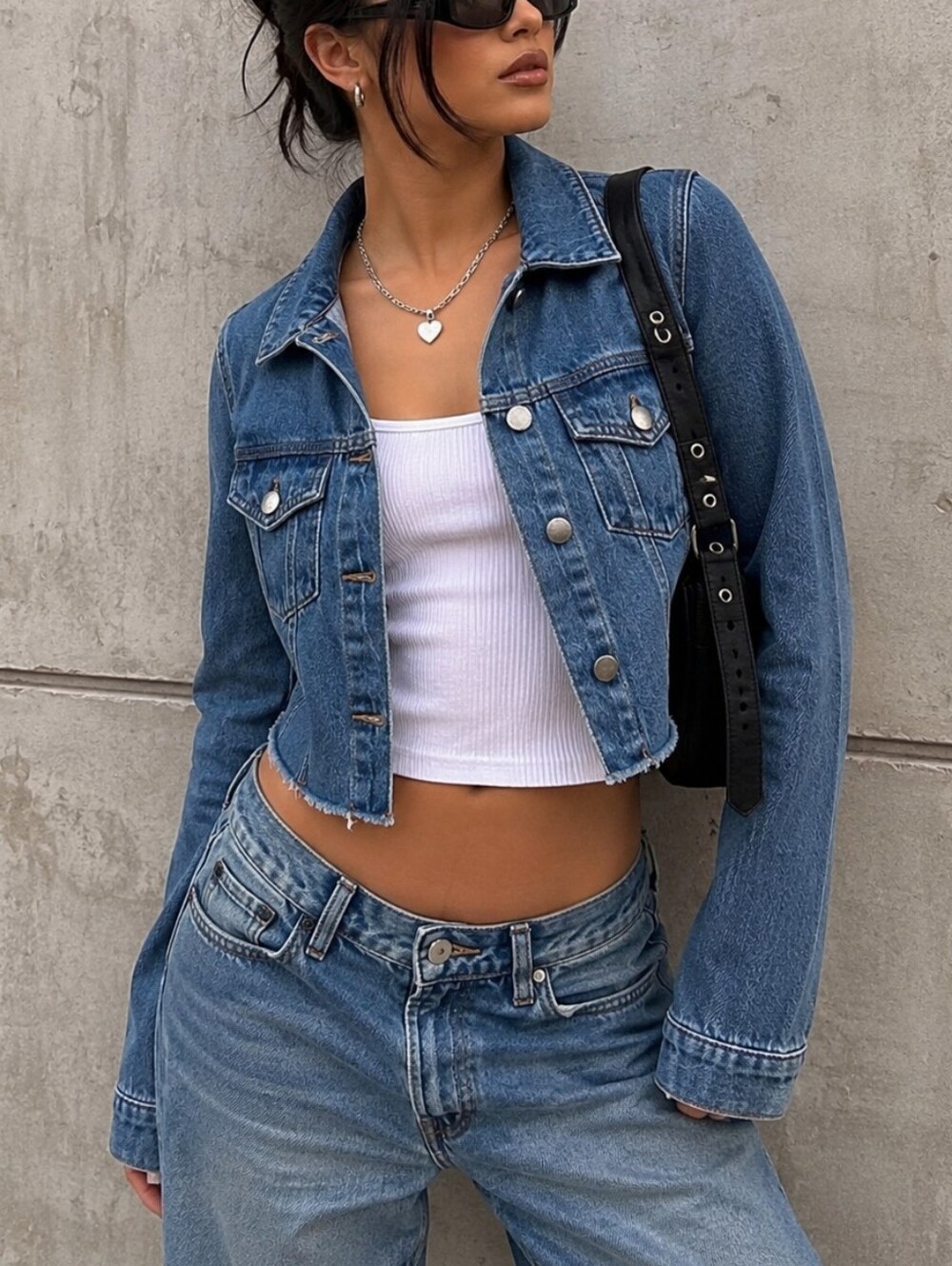 Velvet Heart Denim Cropped Trucker Jacket Jean Jacket Small
